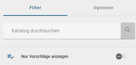 Der Screenshot zeigt die Option nur Vorschläge anzeigen zu lassen.