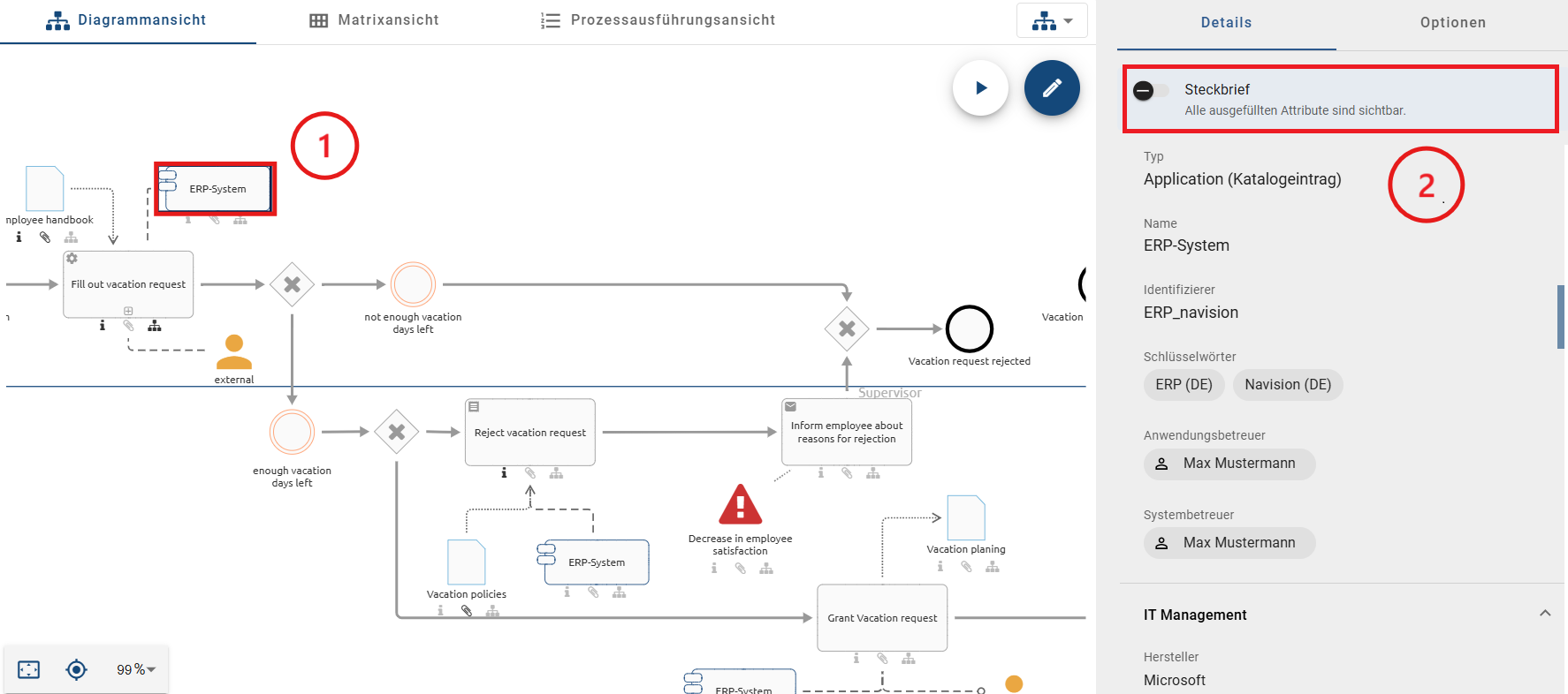 Der Screenshot zeigt die Attribut-Ansicht.