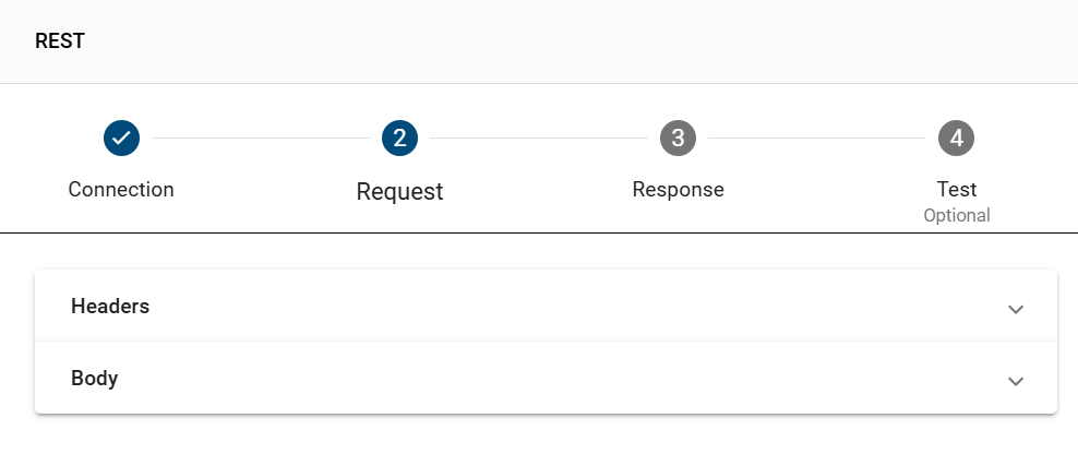 The screenshot shows the configuration of the "Request".