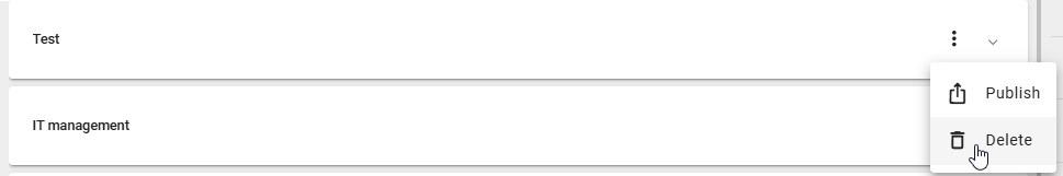 The screenshot shows the option to delete an existing context.
