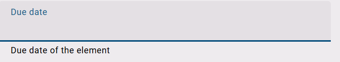 The screenshot shows the entry "due date" in the details below the entry "owner".