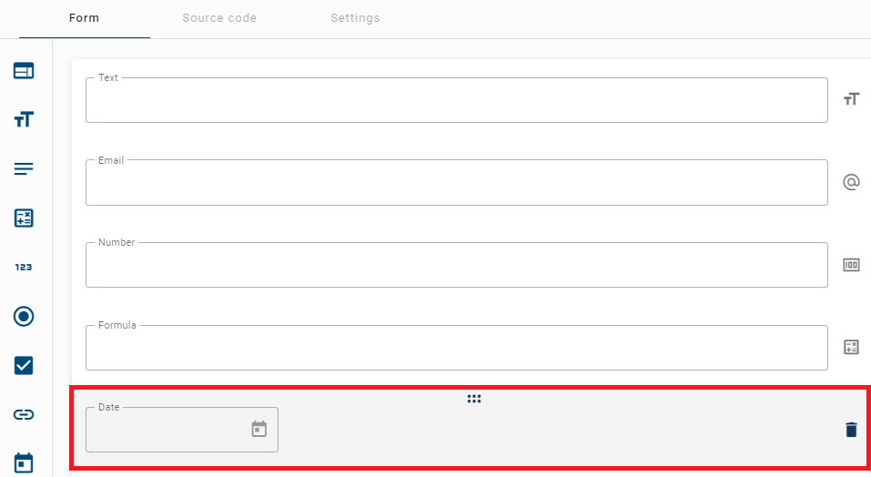 The screenshot which is displayed here shows the detail page of the date form.