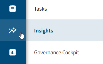 The screenshot shows the "Insights" menu item in the left menu bar.