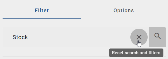 The screenshot shows the "Clear search" button.