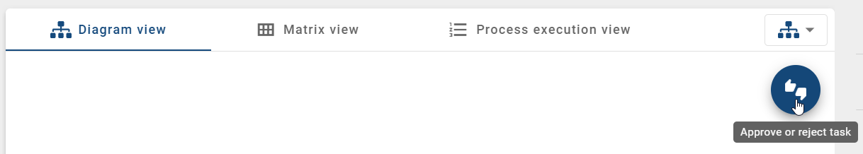 The button "Approve or reject task" of a diagram in preview state is shown here.